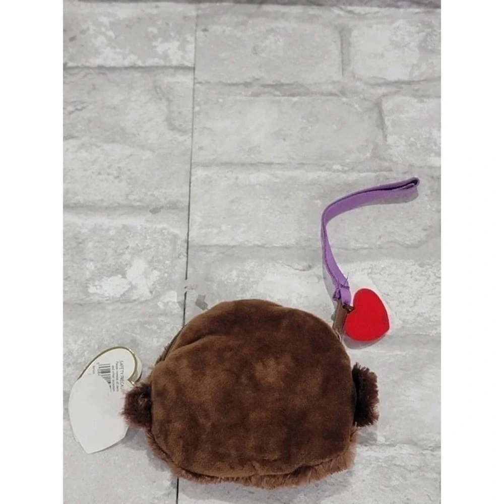 NEW TY Gear Beanie Boos COCONUT MONKEY Wristlet COIN PURSE Strap MWMT Heart Tags